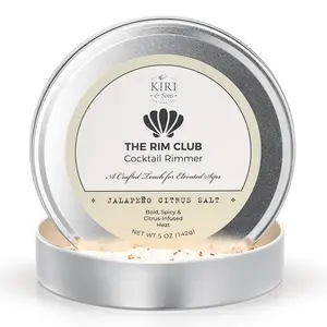 Kiri & Sons The Rim Club Cocktail Rimmer Salt for Margaritas, Tequila Shots, Bloody Marys & Craft Cocktails, Gift on Parties, Home Bars, Brunches & Events - Jalapeno Citrus 5oz