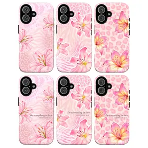 Do Everything in Love Bible Verse Phone Case – Pink Floral Christian Design with Lily & Leopard Pattern, Faith Gift for Christian Girls & Christmas Holiday, Fits iPhone 17, 16, 15, 14, 13, 12, 11, XS & Samsung S21–S25