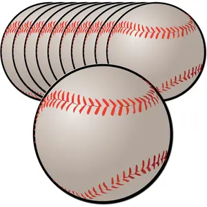 50pcs 5" Baseball Paper Cutouts Sports Ball Cut Outs for Party Decorations, Wall Decor, Bulletin Board