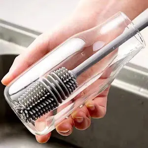1 Pc Cleaning Tools Washing Cup Gods Cup Brush Without Dead Ends Home Long Handle Silicone Bottle Brush Cup Gods Tea Cup Brush