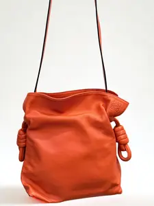 Pre-owned Loewe calfskin Crossbody Bags Large Flamenco Knot Bag in Sunrise Orange