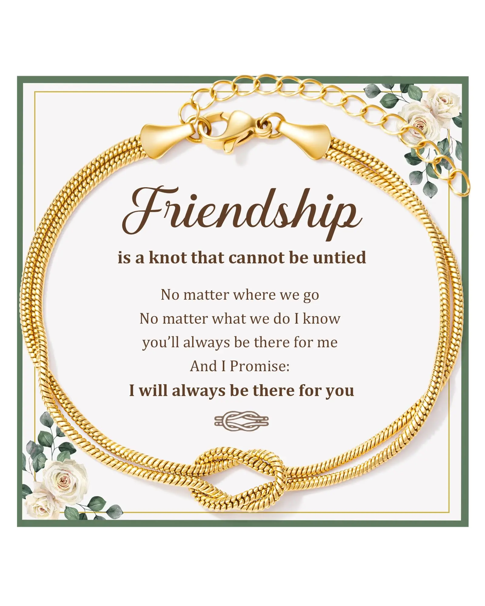 Women's Nickel-Free Stainless Steel Love Knot Friendship Bracelets - Adult Female BFF Jewelry Gift for Birthday, Christmas, Anniversary, Stainless Steel Bracelets