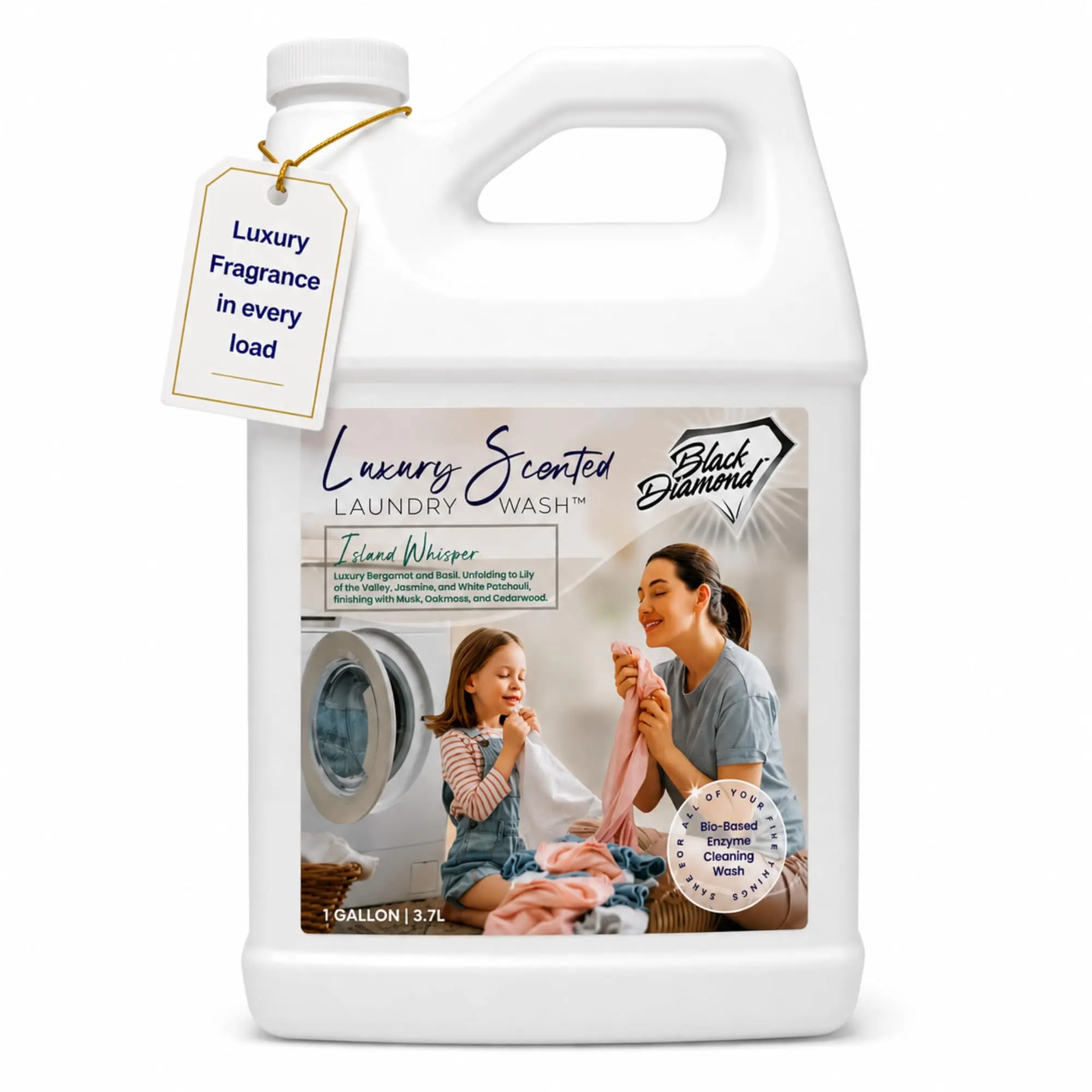 Black Diamond Stoneworks Island Whisper Luxury Scented Laundry Wash, Premium Quality Detergent, Superior Cleaning Performance, Long-Lasting Fragrance (1 Gallon)