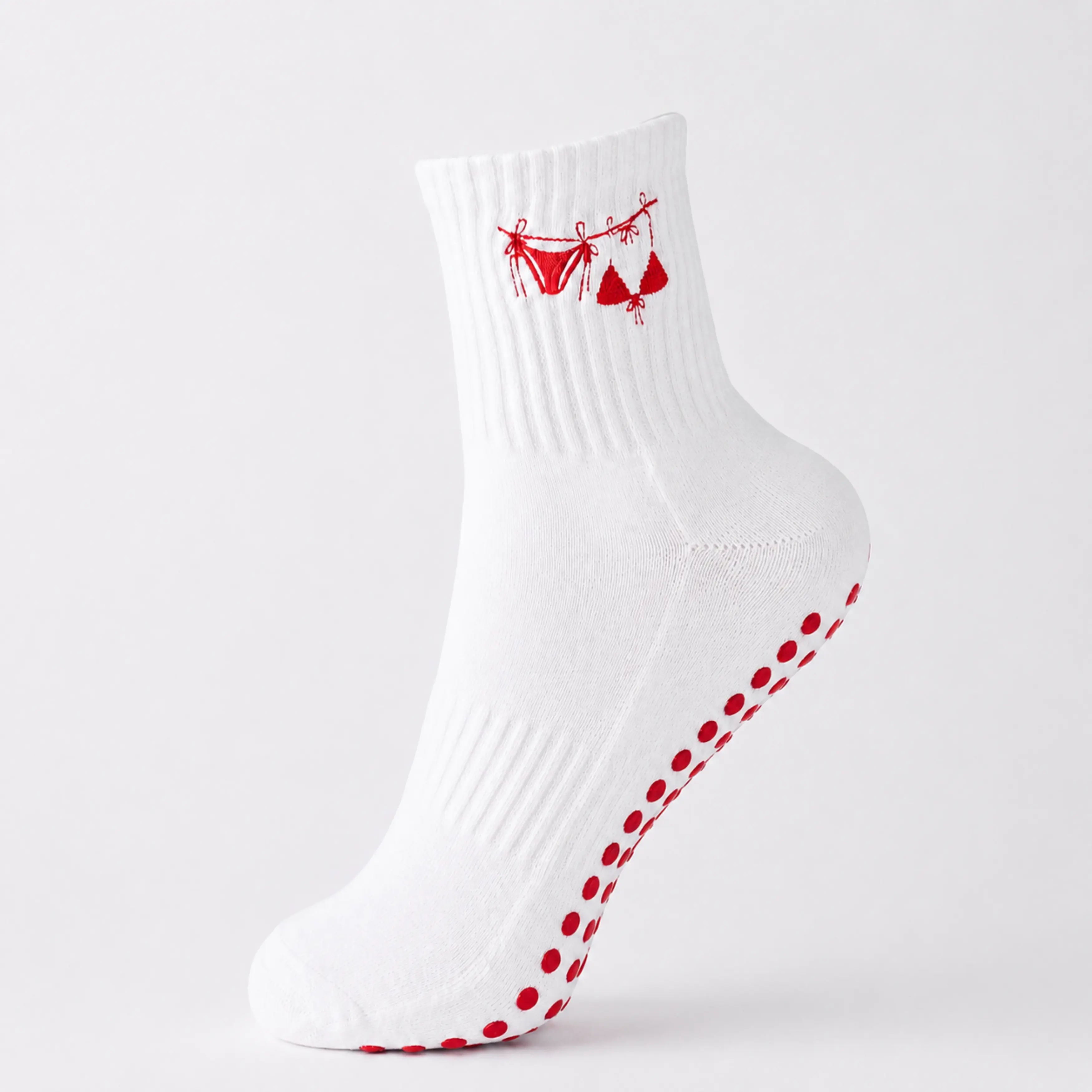 The Bikini Sock - Women’s Soft Non-Slip Grip Socks - Breathable, Sticky Sole Socks for Pilates, Barre, Yoga