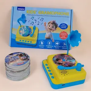Retro Kids Gramophone with Learning Cards, Music Story Play Toy for Little Ones