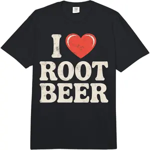Women's 100% Cotton Short-Sleeve Casual T-Shirt - Root Beer Lover Joke Garment, Vintage Fabric, Comfort Colors for Drinking Parties