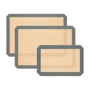 Silicone Baking Mat, 3 Counts Reusable Non-stick Baking Mat, Heat Resistant Baking Sheet for Making Cookies, Macaroons, Bread