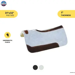 Resistance 31 x 32 Felt Performance Saddle Pad with Wear Leathers, Fleece Bottom