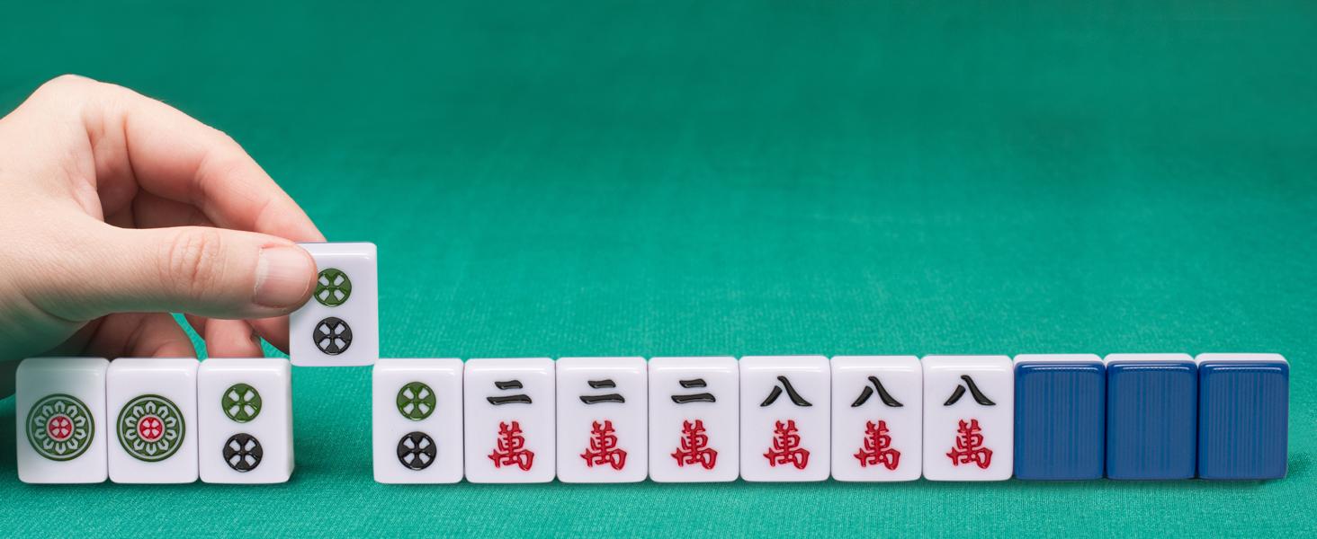 Yellow Mountain Imports "Royal Azure Chinese Mahjong Set with 146 Medium Tiles and Blue Vinyl Case - for Chinese Style Gameplay Only