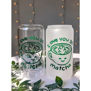 Love You So Matcha Glass Can