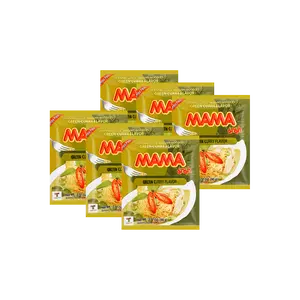 MAMA Super Value 6 Pack Thai Green Curry Chicken Instant Noodles 90g x 6 - Authentic Flavor, Quick Meal