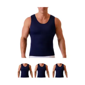 InstantFigure's 3-Pack Insta Slim Compression Muscle Tank MS0003 for Men - High-Compression Sleeveless Shapewear, Body Sculpting Slimming Undershirt, Love Handle Control, Posture Support, Everyday & Gym Layer Tank Top, Machine Washable