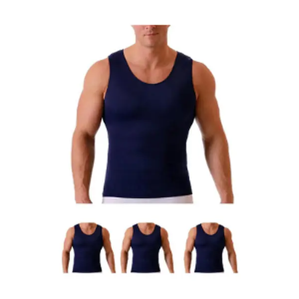 InstantFigure's 3-Pack Insta Slim Compression Muscle Tank MS0003 for Men - High-Compression Sleeveless Shapewear, Body Sculpting Slimming Undershirt, Love Handle Control, Posture Support, Everyday & Gym Layer Tank Top, Machine Washable
