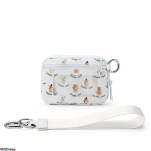 Bear/Calf Print Anti-Theft Wristlet Wallet. Made of tough durable nylon, this compact portable card case has zipper closure, sturdy key ring and detachable wrist strap. Sturdy and long-lasting, perfect for travel, outdoor activities and daily casual use.