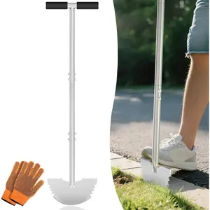 Serrated Edger Lawn Tool - Half Moon Shovel with Softer T-Handle, Lawn Edger for Yard, Garden, Landscaping, Sidewalk,  Burial -  Design, Rust-Proof, 38 in