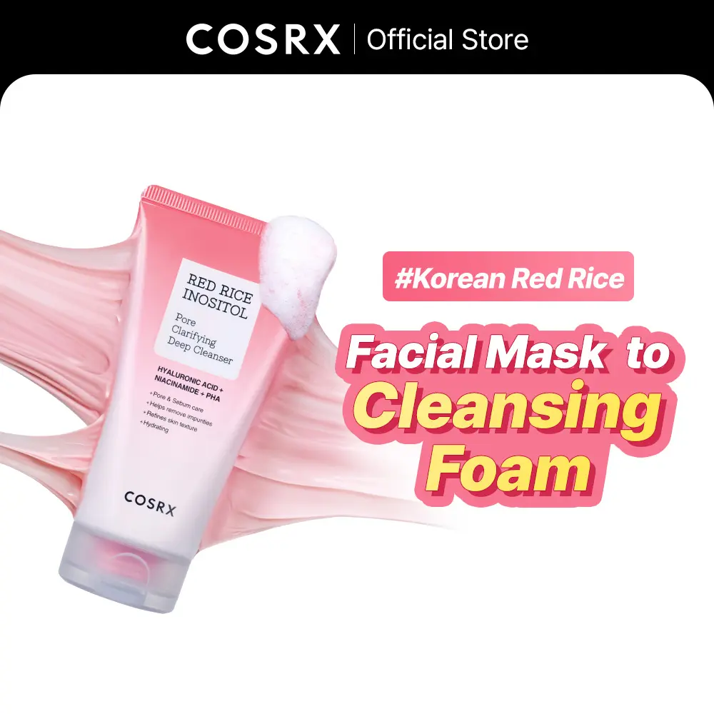 [NEW] [COSRX] RED RICE INOSITOL Pore Clarifying Deep Cleanser l Face Mask to Cleansing Foam l Korean Red Rice,  Daily Pore Clear Cleanse l Low pH Cleanse