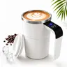 2026 New Electric Self-stirring Coffee Mug Magnetic Stirring Cup Rechargeable Automatic Mixing Cup w/LCD Thermometer for Brewing Coffee, Milk, Cocoa