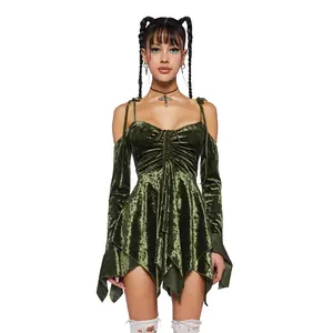 F is For Fairies Handkerchief Dress - Olive Velvet