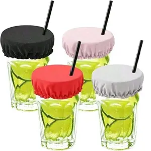 4/1pc Cup Protector Cover, Alcohol Drink Sleeve, Reusable Cup Protector Cover Alcohol Drink Sleeve Beverage Lid With Straw Hole Bar Party Cup Holder Prevent Unwanted Items