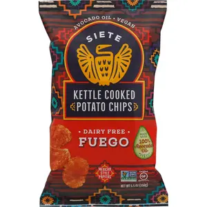 Siete Family Foods Fuego Potato Chips, 5.5 oz Bag Snack Crunchy Chilli