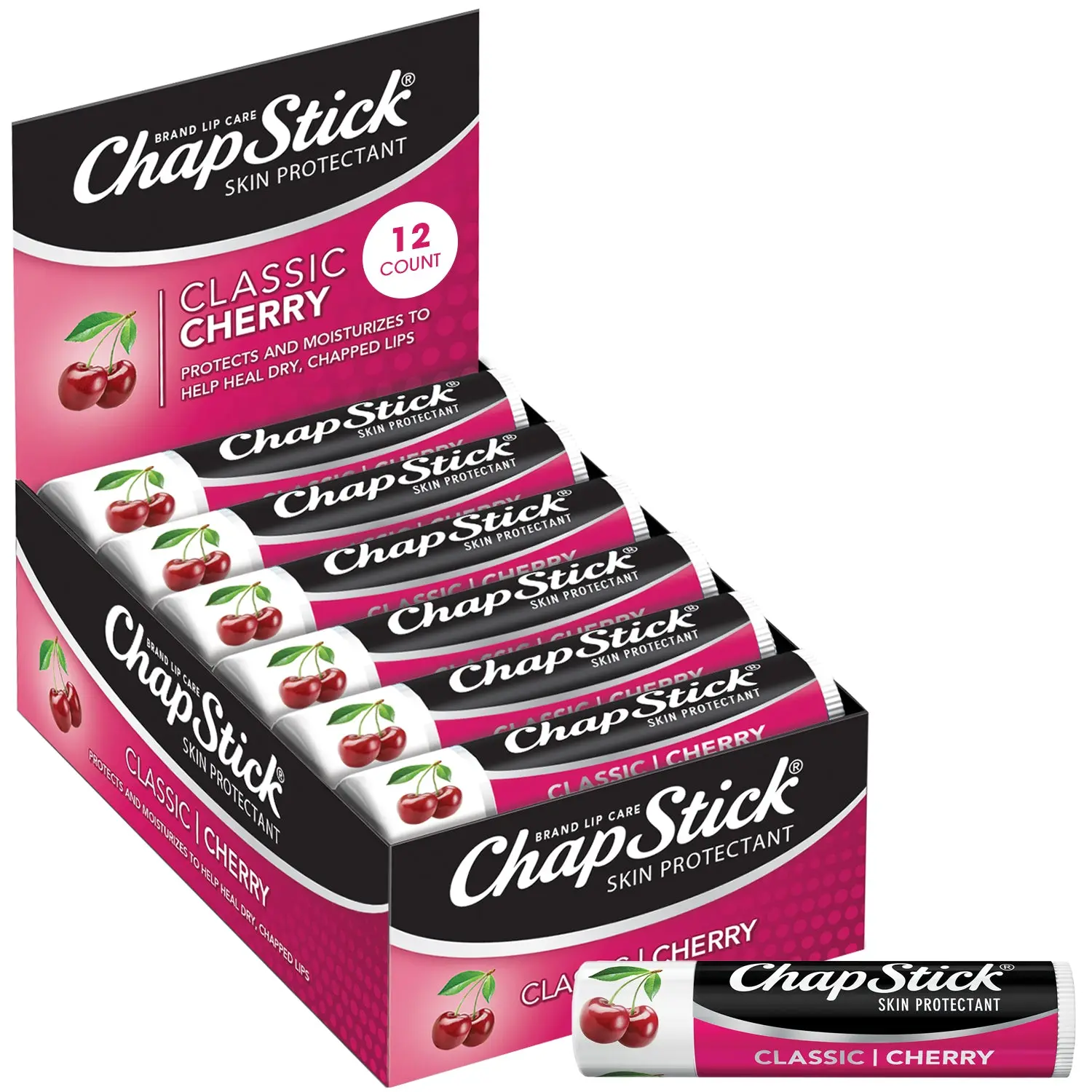 ChapStick Classic Cherry Lip Balm (12 Sticks), Stocking Stuffer ChapStick Classic Cherry Lip Balm (12 Sticks), Stocking Stuffer
