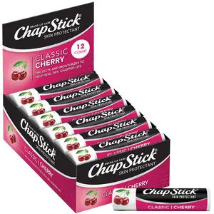 ChapStick Classic Cherry Lip Balm (12 Sticks), Stocking Stuffer