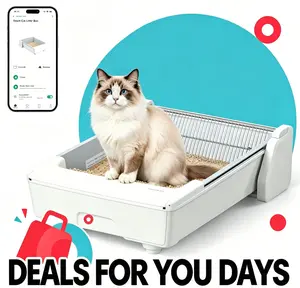 Meowant SC03 X-Large Open Top Automatic Litter Box for Multi Cats - Dual Rake, Anti-Pinch, Odor Control, Easy Clean, App Control, Clumping Litter Compatible, White SummerVibes Pet Supplies