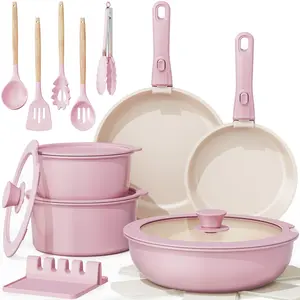 Astercook 21 Pcs Pots and Pans Set Nonstick - Kitchen Cookware Set with Detachable Handle,Dishwasher Oven Safe Aluminum Durability Cooking