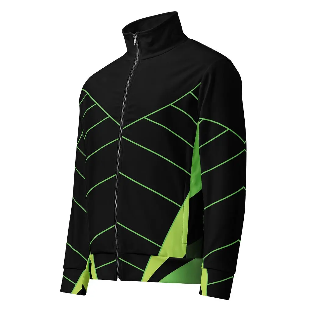 Unisex Sustainable Thermal Track Jacket - 100% Recycled Polyester Brushed Fleece, Eco-Friendly All-Over Print, Outdoor Hiking Adventure Wear, Multi-Size Options (S,M,3XL,4XL)