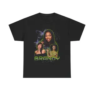 Brandy Singing Moesha Unisex Heavy Cotton Tee, Brandi Norwood Shirt, Music Fan Gift, 90s TV Show Apparel, Celebrity Fan Shirt
