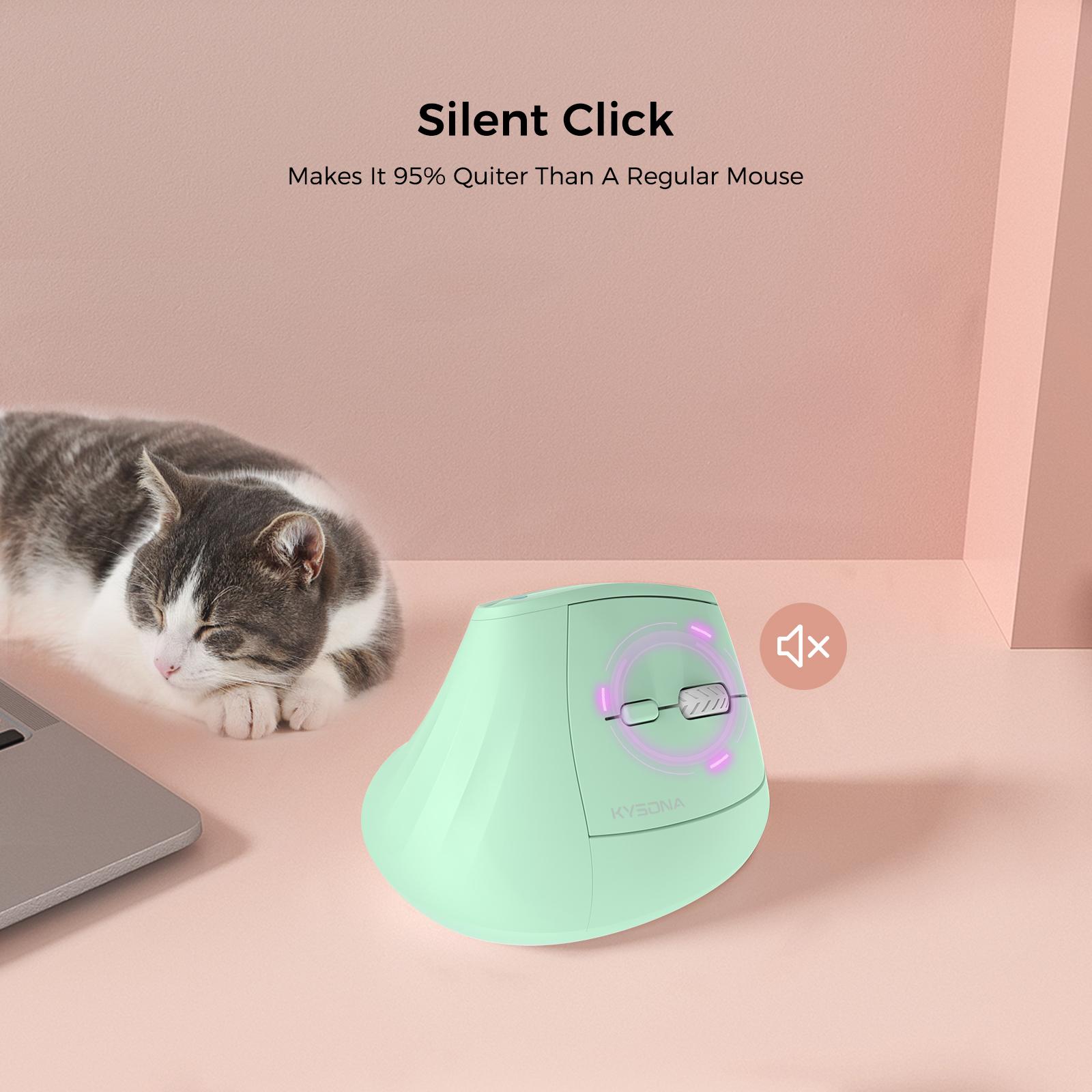 KYSONA Wireless Ergonomic Mouse, Vertical Mouse, Bluetooth Ergo Mouse, Quiet Click, 5 Level Adjustable DPI(800/1200/2400/2400/4000), Rechargeable 2.4G Mice Computer, PC, Mac, Laptop