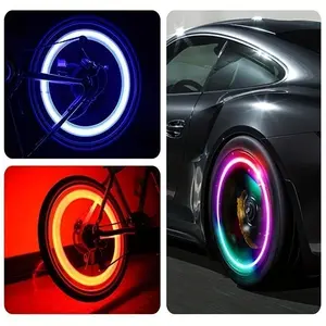 4 Pcs Dual Sensor Bike Tire Lights, Rechargeable Rotating Bicycle Lights, Easy Installation, Bright LED Valve Caps, Multiple Colors