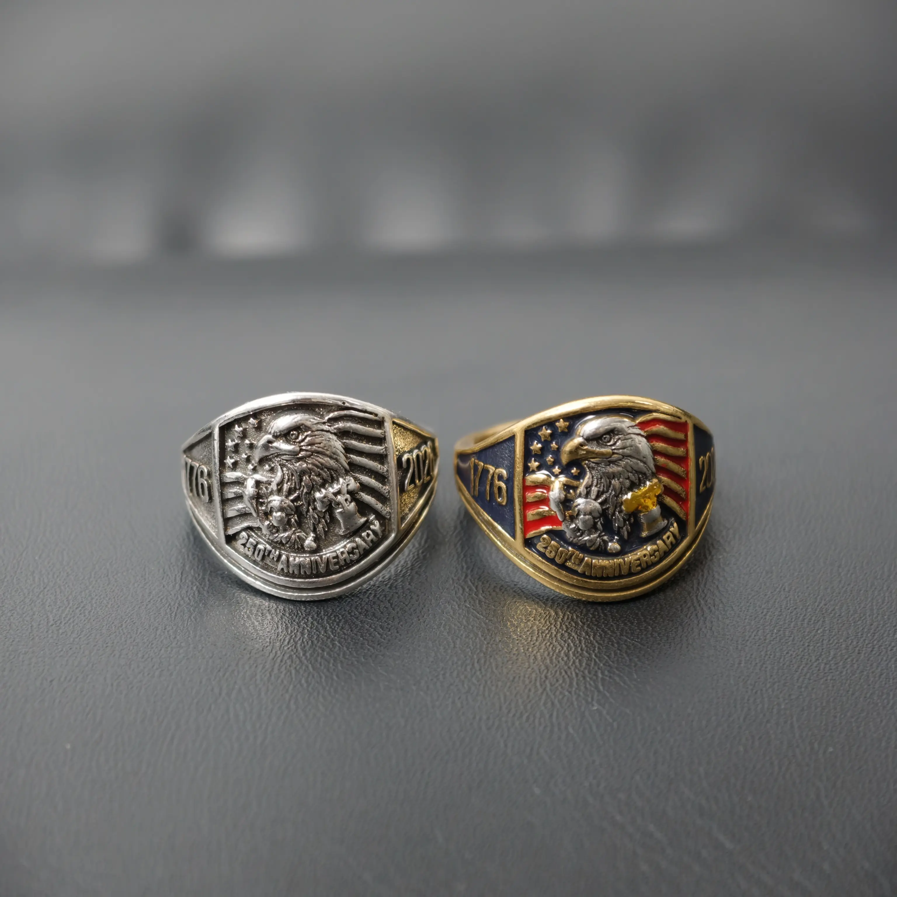 Patriotic Eagle Motif Ring, Symbolic American Freedom Jewelry for Patriots, Unisex Adjustable Band Celebrating 250 Years, Thoughtful Fathers Day Gift for Dad, Adjustable Size, Freedom Theme, Round Band