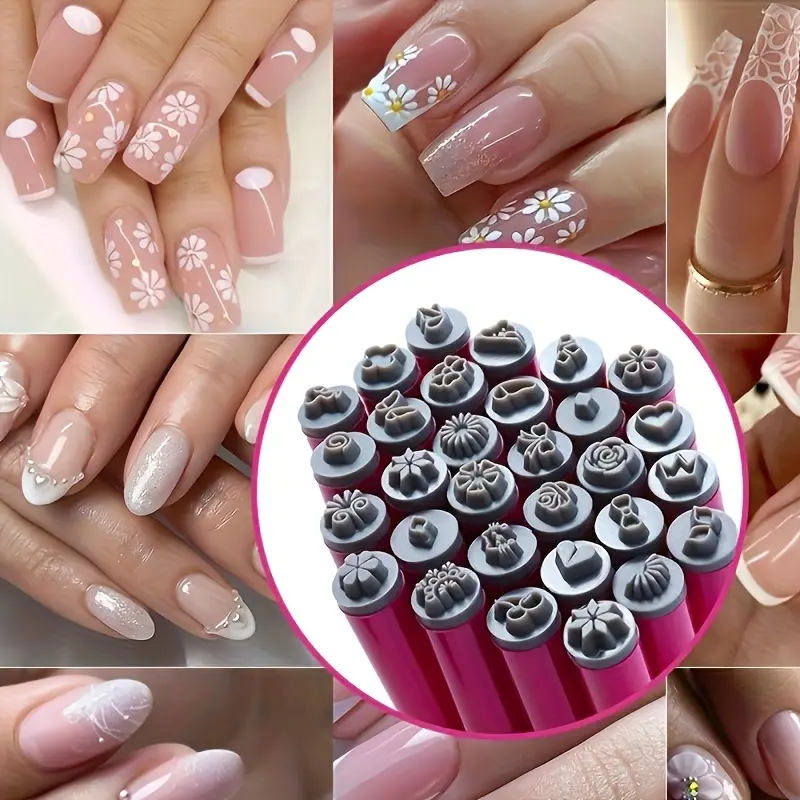 6/10/15pcs Nail Art Stamping Pens Set, Nail Art Supply, Nail Art Tools, Nail Art Equipment, Floral Butterfly Patterns, Flower Nails, Quick Design Tool, Multiple Designs, Essential for DIY Salon Nails