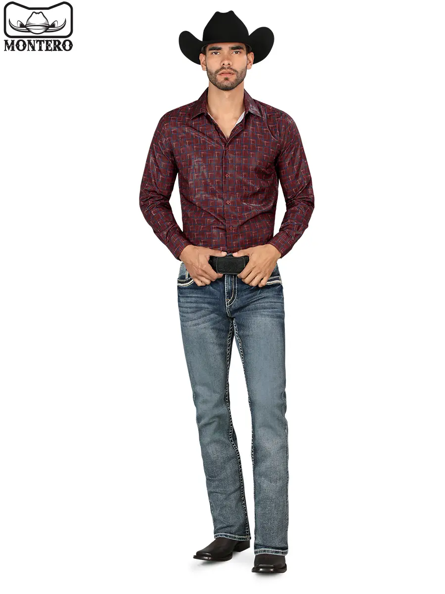MONTERO Cowboy Denim Jeans MT4635 Medium Blue for Men - Classic Denim Design, Comfortable Fit, Suitable for All Seasons, Dry Clean - Menswear