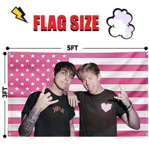 Sam and Colby Funny Pink 3x5 Ft Polyester Flag with 4 Grommets - Premium Fabric Novelty Decor for College Dorms & Outdoor Parties