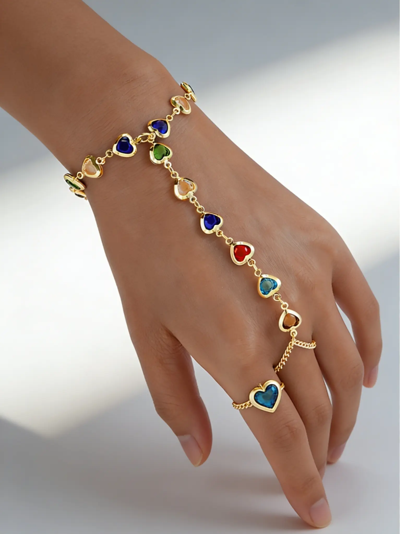 Women's Geometric Alloy Exquisite Jewelry Bracelet Fashionable Bracelet Style Open Bangle Ring Finger Chain, Elegant Fashion Accessory for Daily Wear & Outdoors, No Choking Hazard