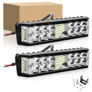 Led Light Bar,6 inch Led Pods Light with 5500LM 6500K White Lighting, 2Pcs 60W Flood Spotlight Fog Beam Combo for Off Road Driving/Night Driving, Compatible with Truck ATV Boat SUV Motorbike