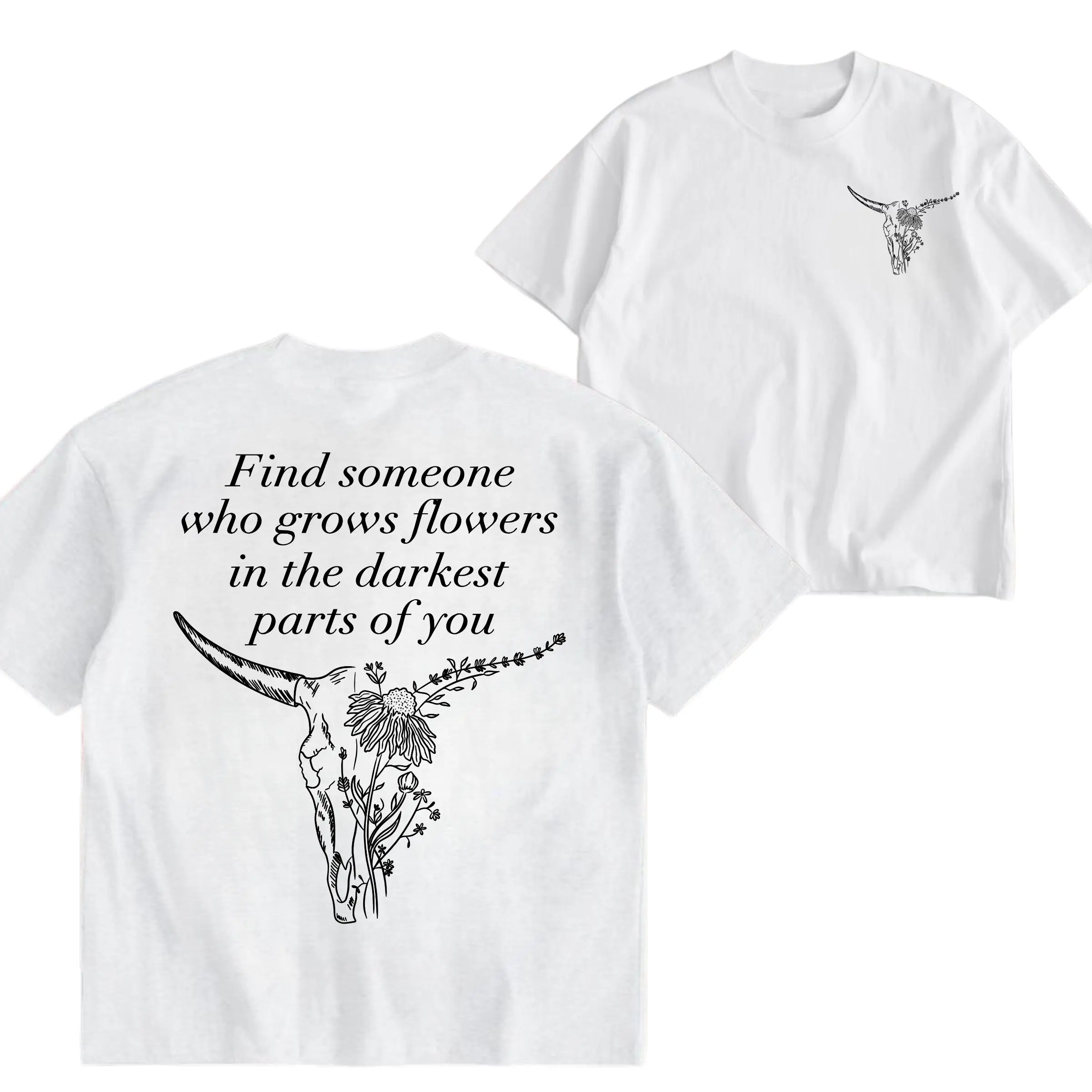 Find Someone T-Shirt, Vintage Flowers Bullhead Tee, Retro Country Music Shirt, Gift For Her, Gift For Him