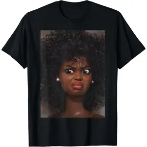 100% Cotton Funny Angry Disgusted African American Black Doll Face Meme T-Shirt