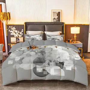 3pcs (1 comforter + 2 pillowcases) Microfiber Bedding Set, All-Season Ultra-Soft & Cozy, Hypoallergenic, Wrinkle & Fade Resistant, Easy-Care, Available in Queen/King/Full/Twin Size, Modern Abstract Pattern, High-Quality Durable Fabric for Bedroom, Gu