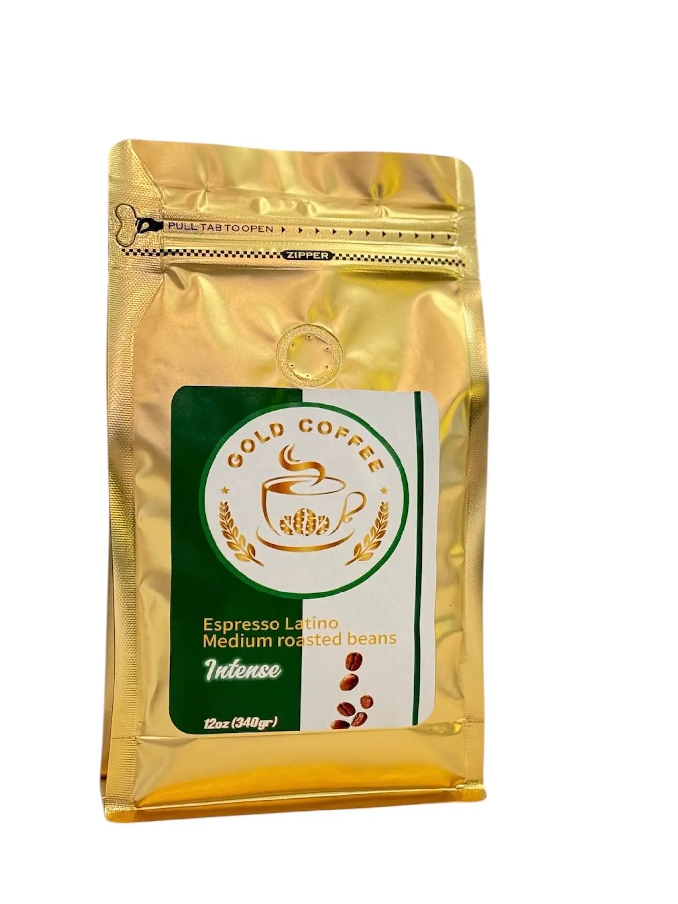 Gold Coffee Espresso Latino Intense Medium Roasted Beans 12oz 340gr Premium Quality