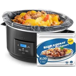 Slow Cooker Liners 14"x22" 30 Count  Size Disposable Pot Liners Cooking Bags Fit 6 qt to 10 qt Pot  Fresh Locking Seal Design