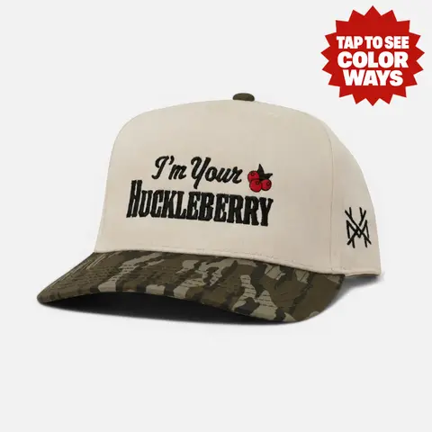 I'm Your Huckleberry Embroidered Trucker Hat Snapback Adjustable (Up To Size 8 Head)