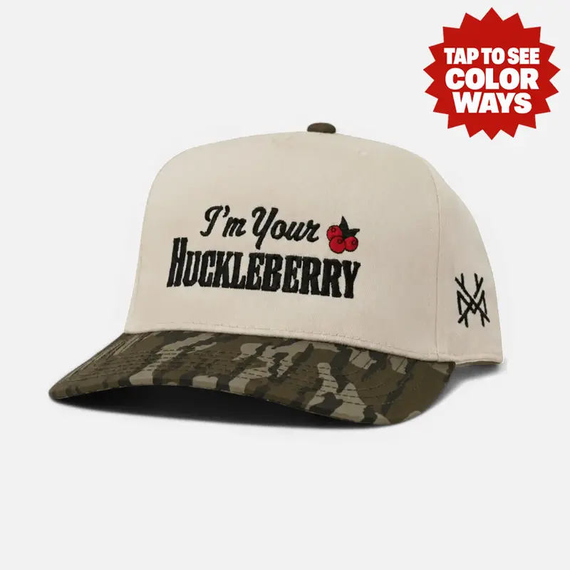 I'm Your Huckleberry Embroidered Trucker Hat Snapback Adjustable (Up To Size 8 Head)
