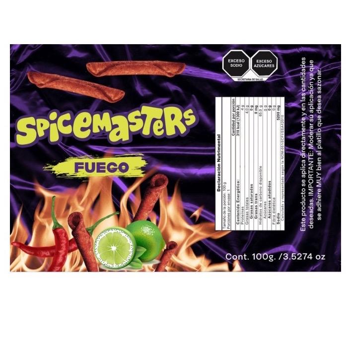 SPICEMASTERS Duo Seasoning Fuego & Blue Hot Snack - 12 Months Plastic Bottle, Natural & Artificial Flavor, Colorful Seasoning Options for All Ages - Dried, Dry takis Extra Fancy Spicy Fuego Takis Powder spice chilli Complete bundle authentic mexican viral