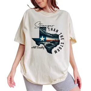 ChicCotton Stronger Than The Storm Comfort Colors Shirt, Stand By Texas T-shirt, Pray For Texas Graphic Tee, Hill Country Strong Clothing