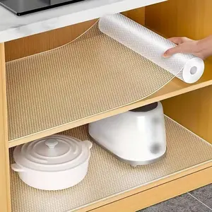1 roll of white washable, oil-resistant, non-slip drawer liner, suitable for cabinets, drawers, and shoe cabinets