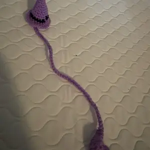 Witch Hat Bookmark - Purple Knitted Design with String Attachment