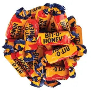 Bit-O-Honey, 1 Lb Bag – Classic Chewy Candy with Honey & Almonds, Individually Wrapped, Approx. 68 Pieces, Nostalgic Sweet Taffy Treats